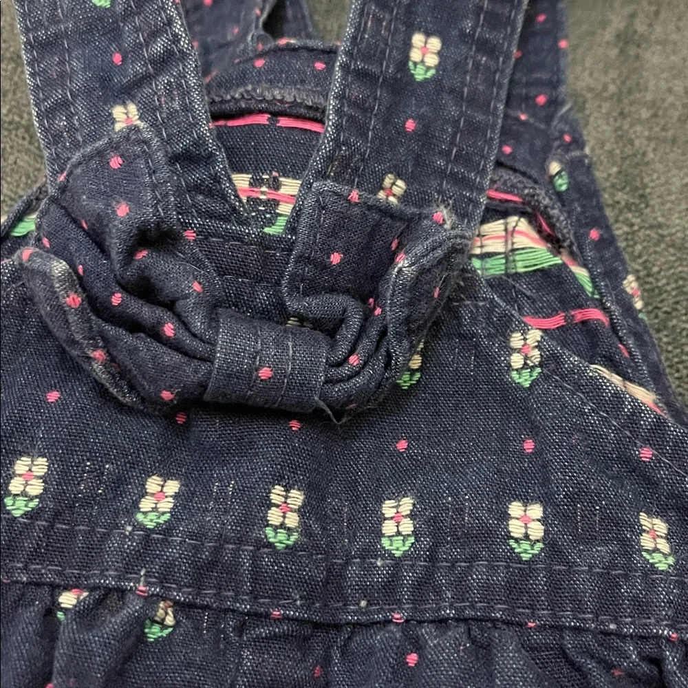 OshKosh B'gosh Navy Overalls with Floral Pattern